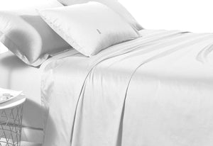 500TC Cotton Sateen White Fitted Sheet