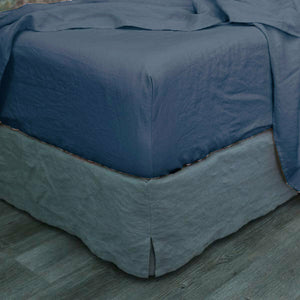 single / queen / king size Deep Blue Vintage Washed Fitted Sheet