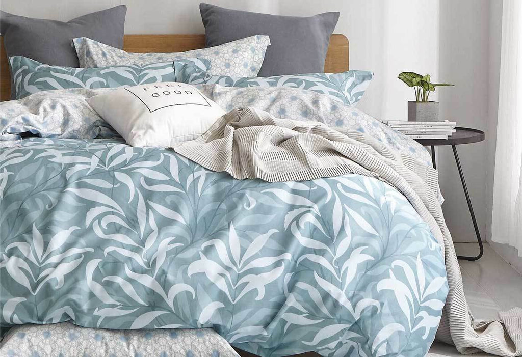 queen | king size 100% Cotton Ackley Blue Quilt Cover Set