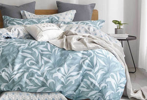 queen | king size 100% Cotton Ackley Blue Quilt Cover Set