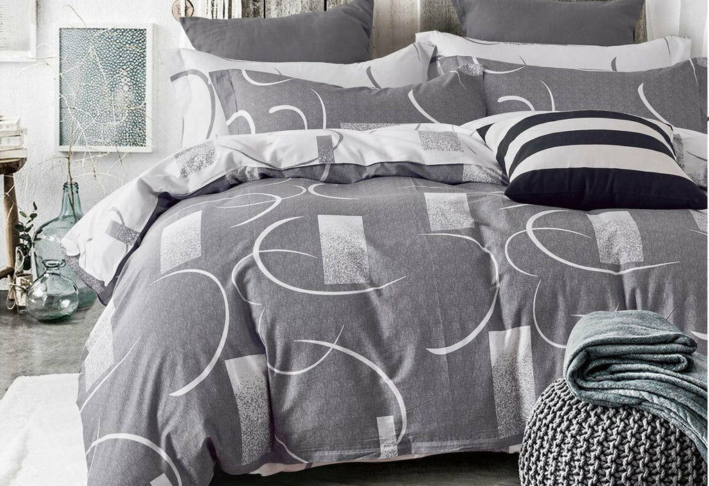 Luxton Bromley Grey Quilt Cover Set 100% Cotton
