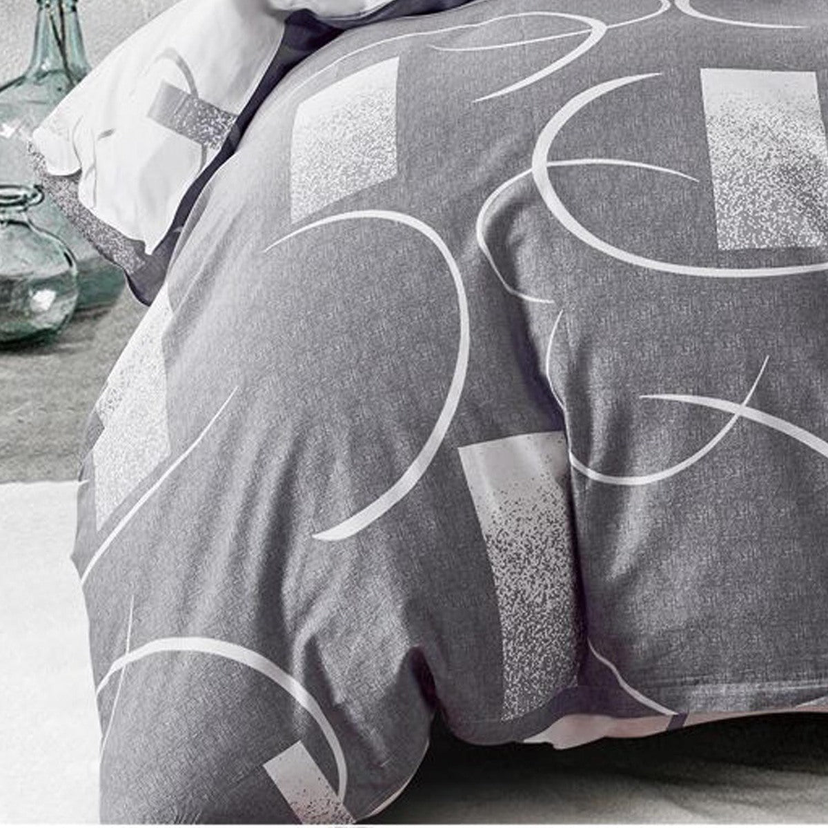 Luxton Bromley Grey Quilt Cover Set 100% Cotton