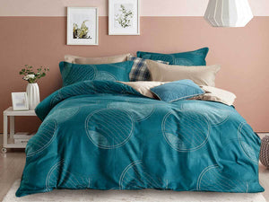Luxton Dayton Turquoise Quilt Cover Set in Queen/ King Size