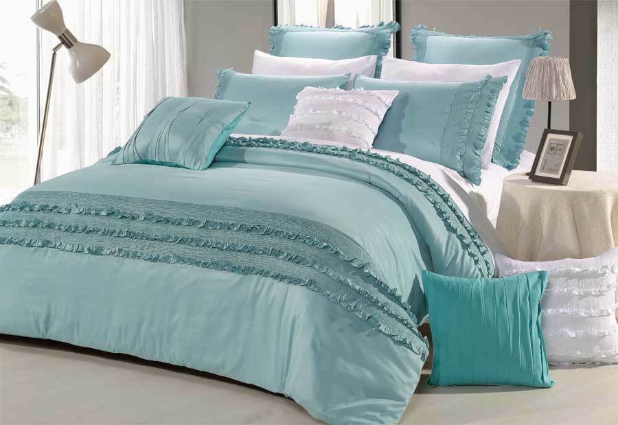 Haze Aqua Quilt Cover in King or Queen Size