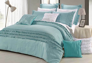 Haze Aqua Quilt Cover in King or Queen Size