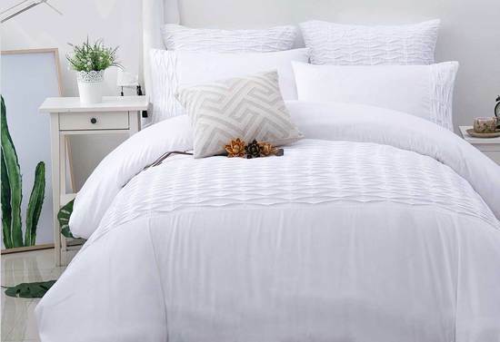 King / Queen size Sally White Quilt / Doona Cover Set by Luxton