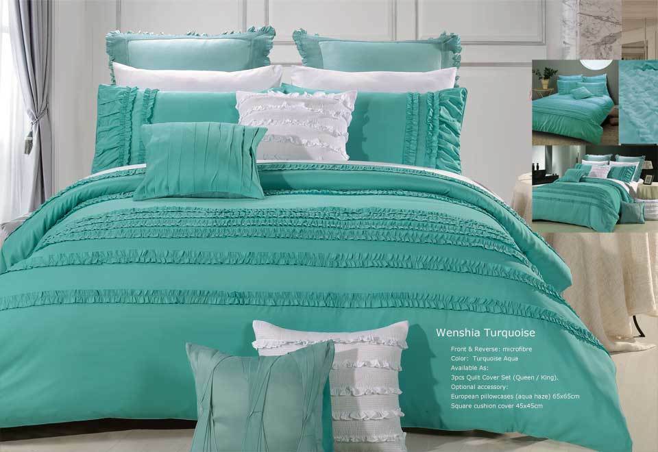 Wenshia Turquoise Quilt Cover in King or Queen Size