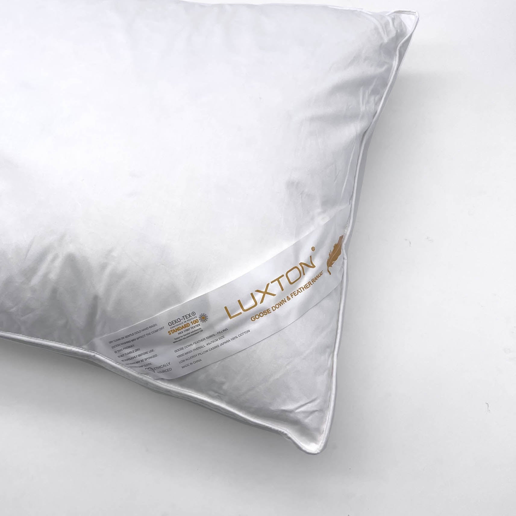 Luxton Goose Down Pillow 10/90 Down Feather