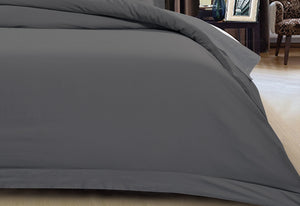500TC Cotton Sateen Charcoal Quilt Cover Set