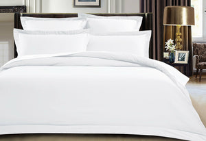 500TC Cotton Sateen White Quilt Cover Set