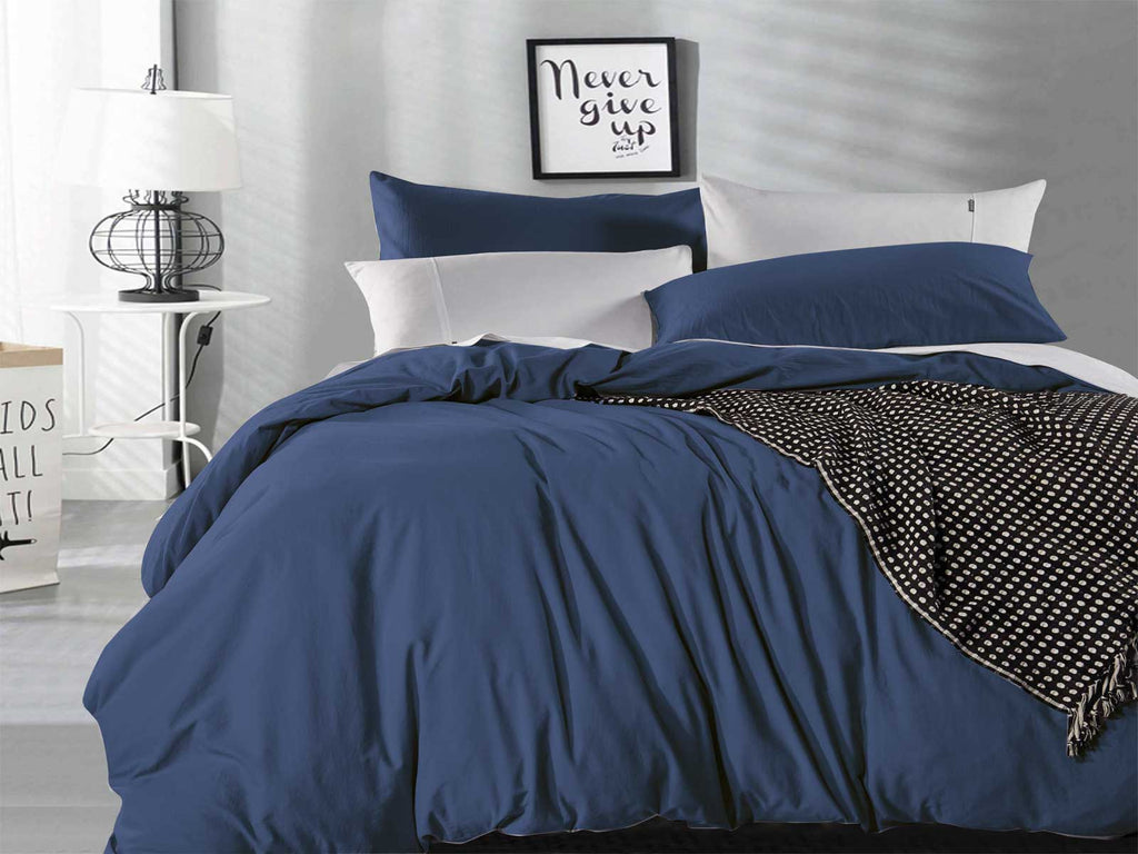 Luxton Pure Cotton Indigo Blue Vintage Washed Quilt Cover Set