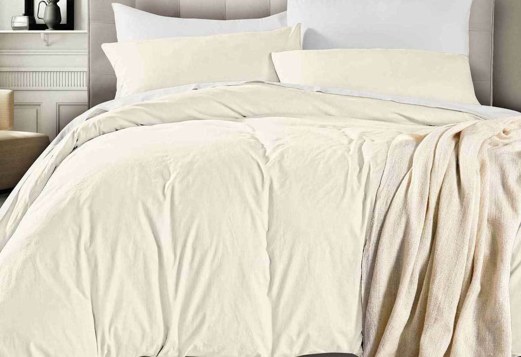 Vintage Washed Quilt Cover Set (Linen Color)