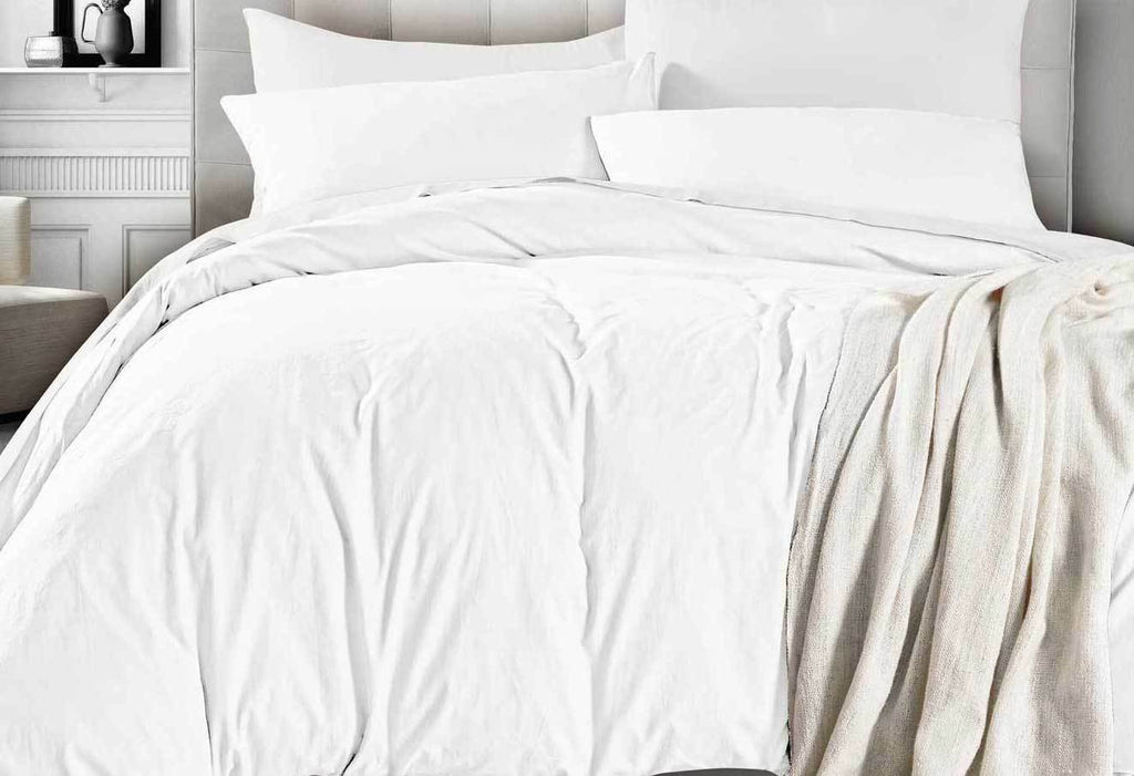 Vintage Washed Quilt Cover Set (White Color)