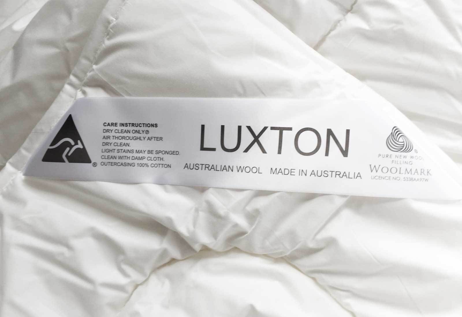 600GSM Australian Downs Wool Quilt by Luxton Made in Australia