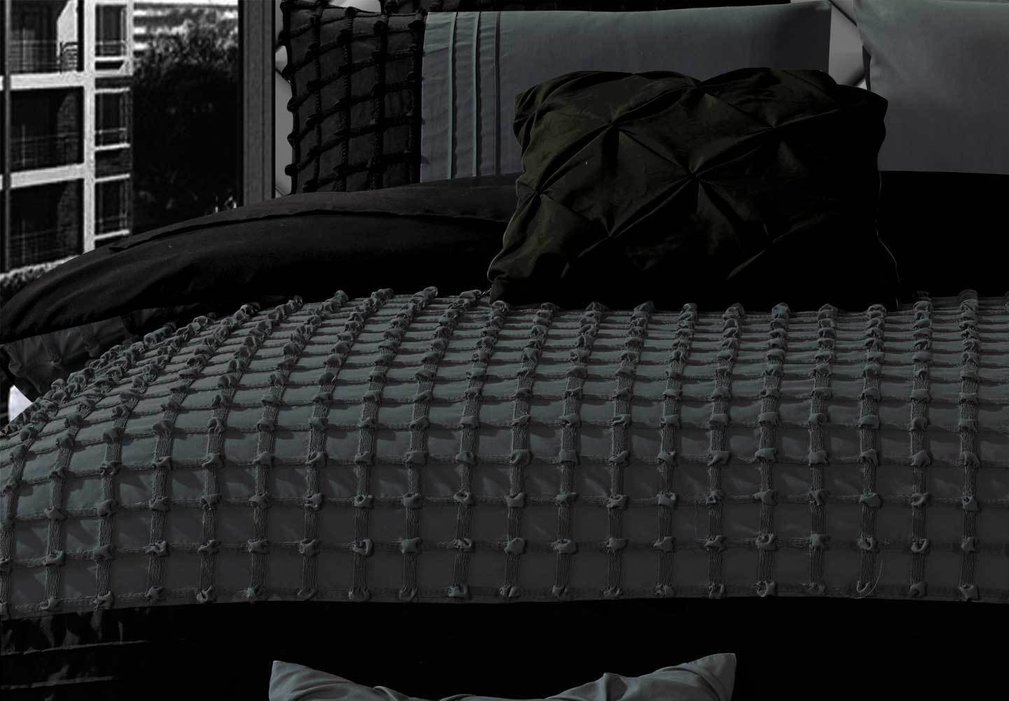 Cossette Stone Grey Quilt Cover Set