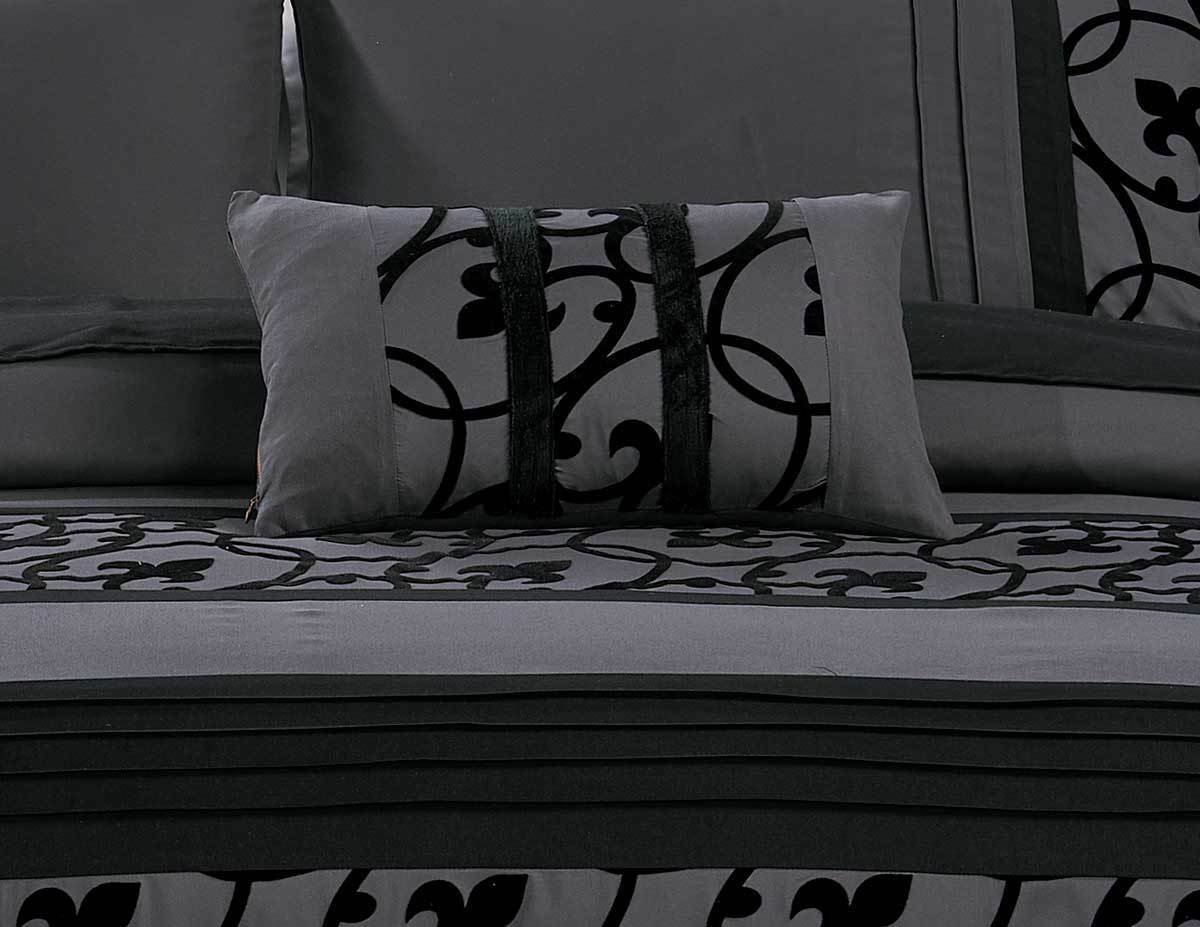 Dursley Grey and Black Quilt Cover Set