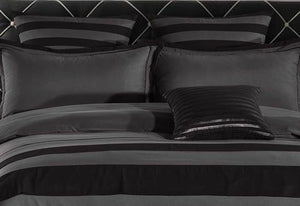 Iena Grey Black striped Quilt Cover Set