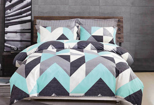Chevron Aqua Quilt Cover Set