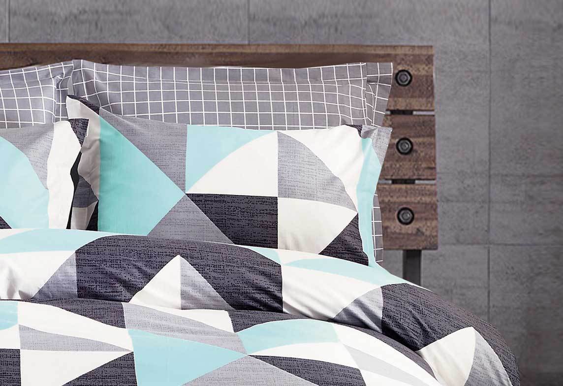 Chevron Aqua Quilt Cover Set