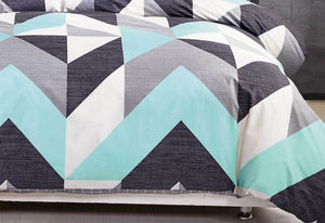 Chevron Aqua Quilt Cover Set
