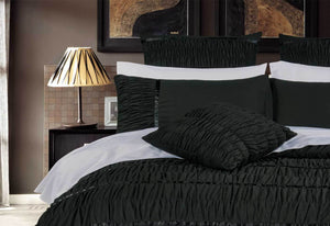 Palazzolo Black King / Queen Duvet Cover Set with optional European pillowcase