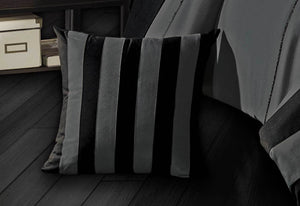 Berto Grey and Black Striped Quilt Cover Set