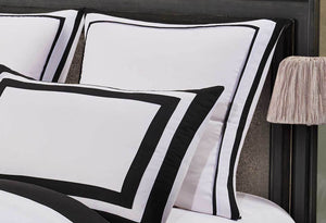 Macey Quilt Cover Set Black and White Duvet Cover Set