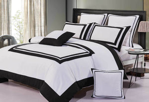 Macey Quilt Cover Set Black and White Duvet Cover Set