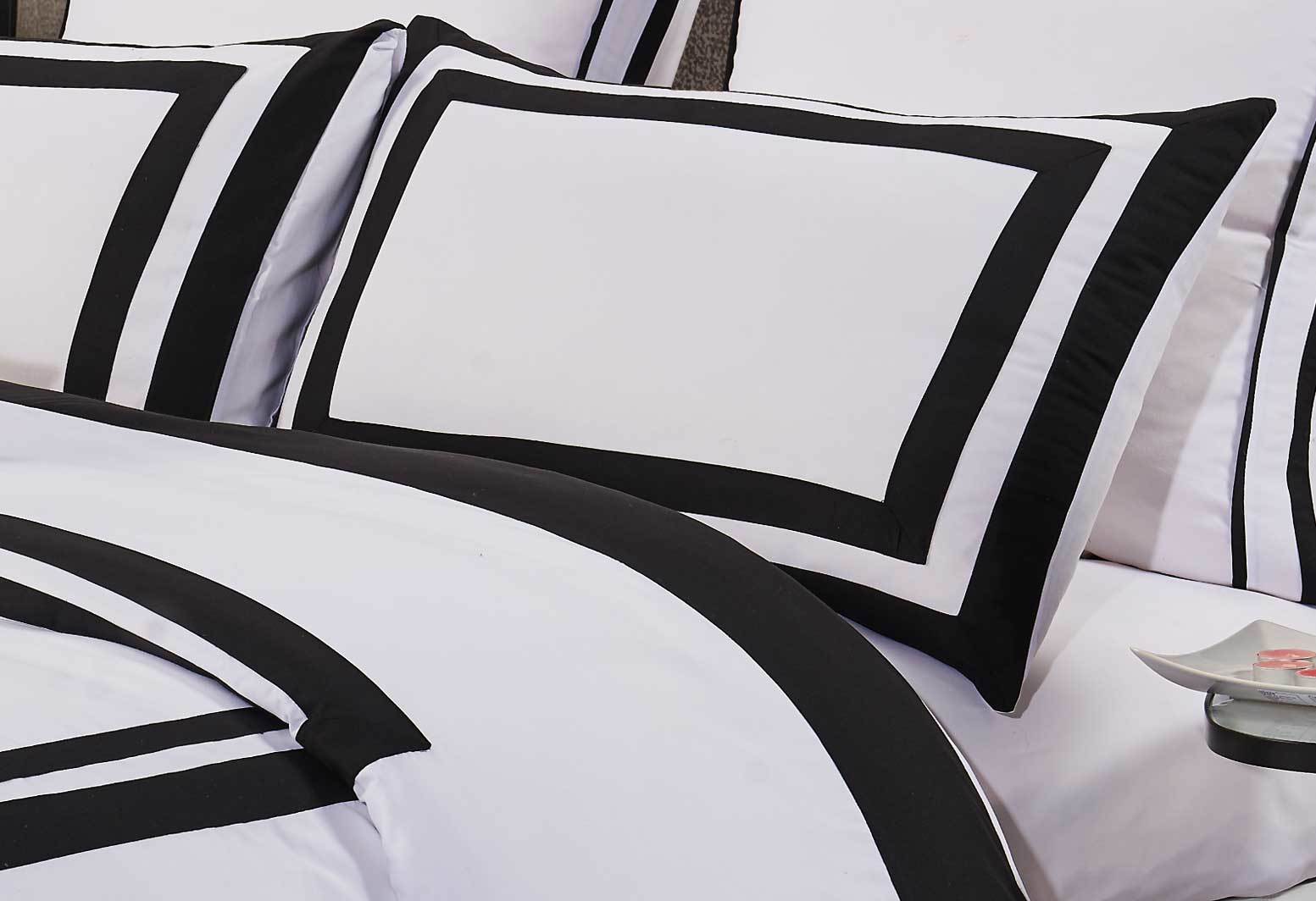 Macey Quilt Cover Set Black and White Duvet Cover Set