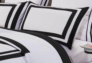 Macey Quilt Cover Set Black and White Duvet Cover Set