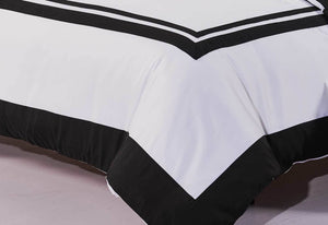 Macey Quilt Cover Set Black and White Duvet Cover Set