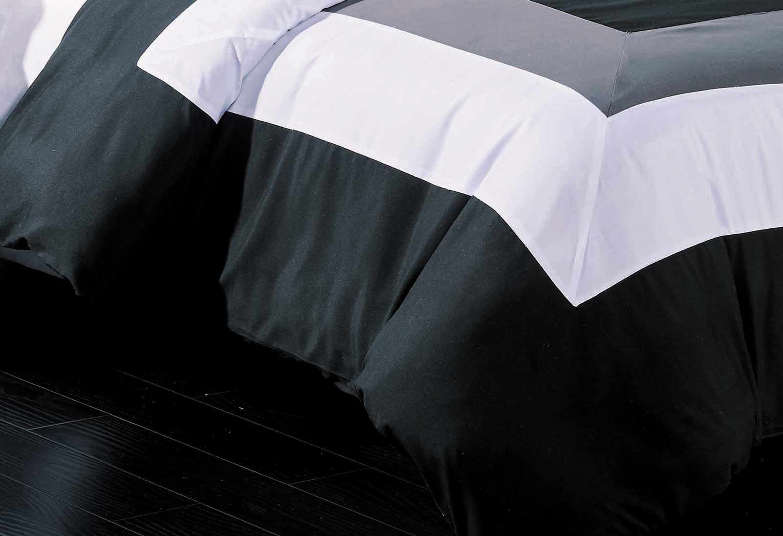 Amore Black Grey White Quilt Cover Set by Luxton