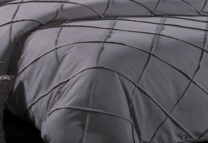 Abel Grey Pintuck Quilt Cover Set
