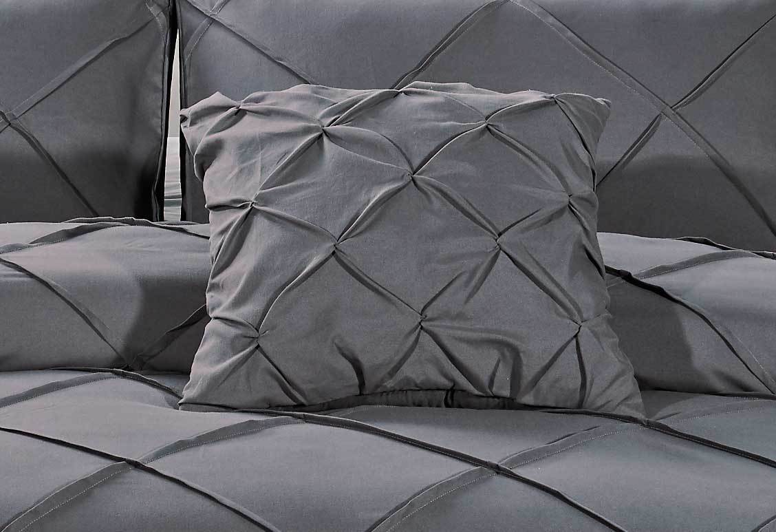 Abel Grey Pintuck Quilt Cover Set