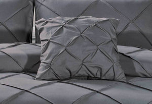 Abel Grey Pintuck Quilt Cover Set