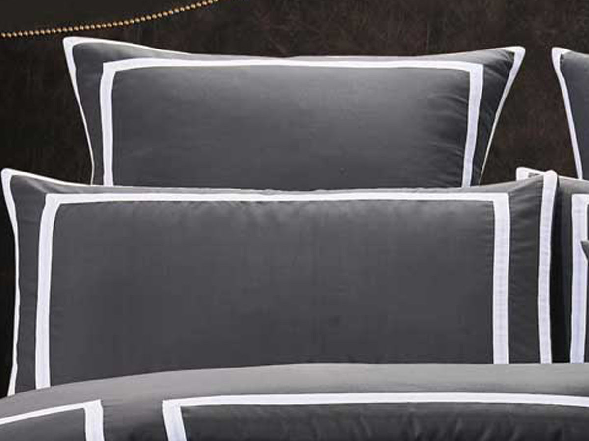 Burgess Quilt Cover Set / Charcoal Grey Duvet Cover Set