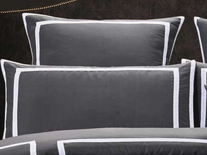 Burgess Quilt Cover Set / Charcoal Grey Duvet Cover Set