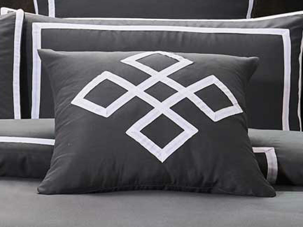 Burgess Quilt Cover Set / Charcoal Grey Duvet Cover Set