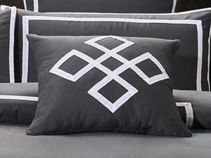 Burgess Quilt Cover Set / Charcoal Grey Duvet Cover Set