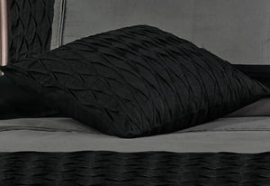 Lentia Black Charcoal Quilt Cover with pintucking