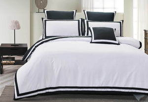 Halsey Trim White Quilt Cover Set by Luxton