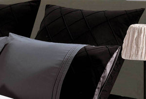 Black Grey Pintuck Quilt Cover Set